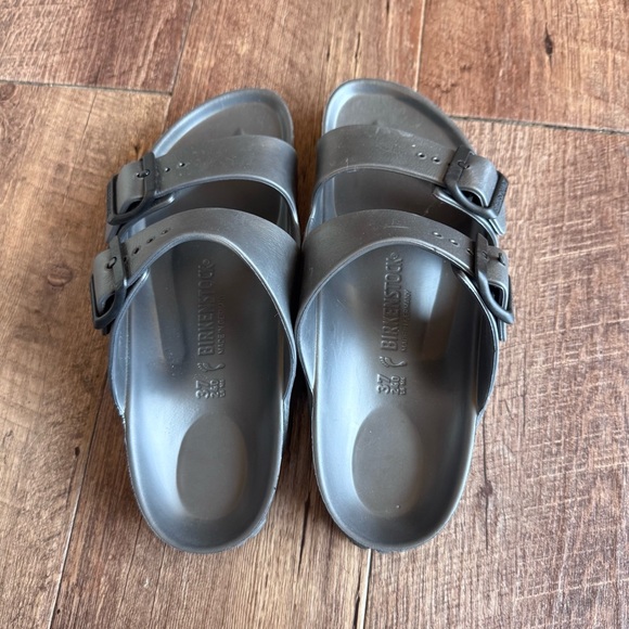 Birkenstock Eva Arizona Silver grey sandals size 37 women’s size 6 regular/ wide - Picture 5 of 8